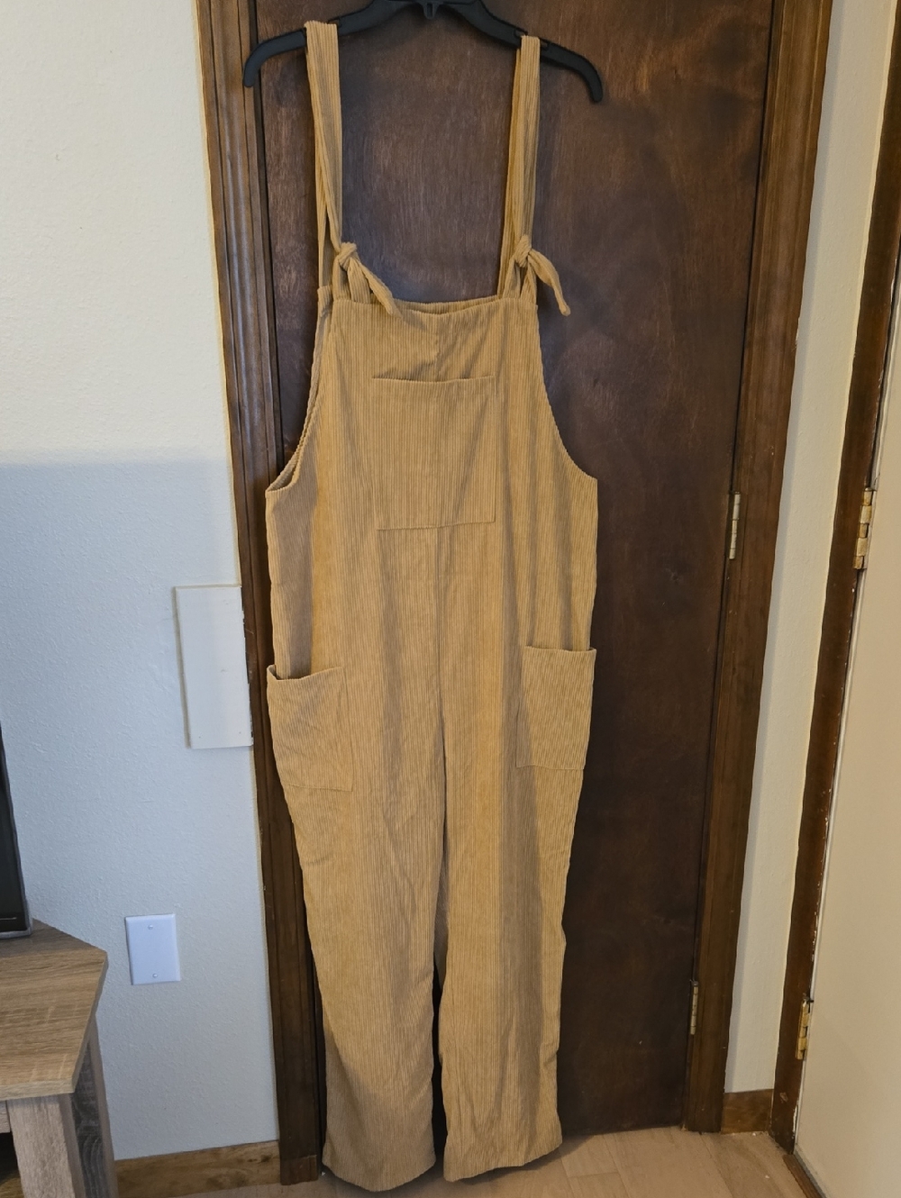 Light Beige Ribbed Overalls - XL Polyester